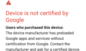 Not Certified By Google